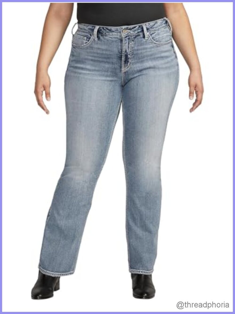 Plus Size Suki Mid Rise Slim Bootcut Jeans - Cotton Blend, Power Stretch Denim